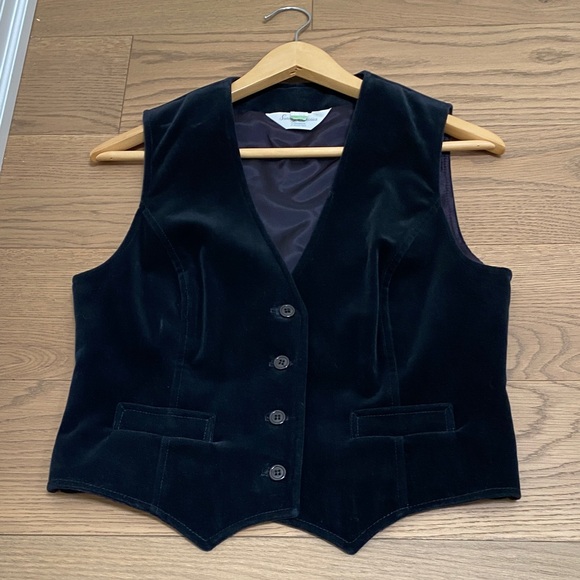 Vintage Canadian Velvet Vest, Surrey Classics, 1980s Black - Picture 11 of 11